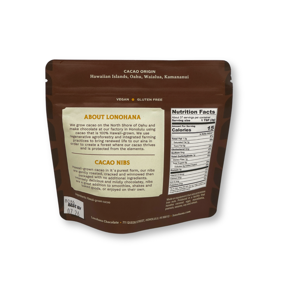 Roasted Hawaii-grown Cacao Nibs | Lonohana Estate Chocolate