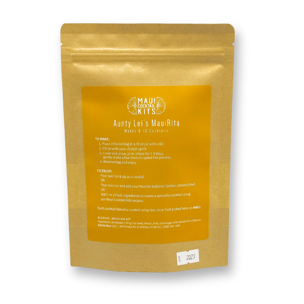 Maui Cocktail Infusion Kits: Aunty Leiʻs Maui-Rita